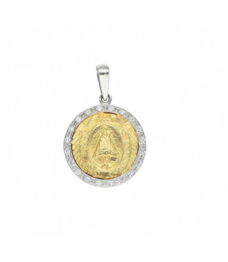 Medalla covadonga bicolor con brillantes