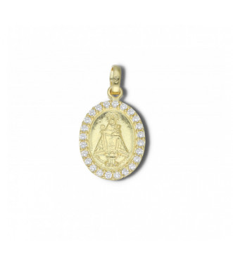 Medalla Covadonga Plata zirconita blanca