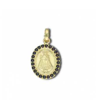 Medalla Covadonga plata zirconitas negras
