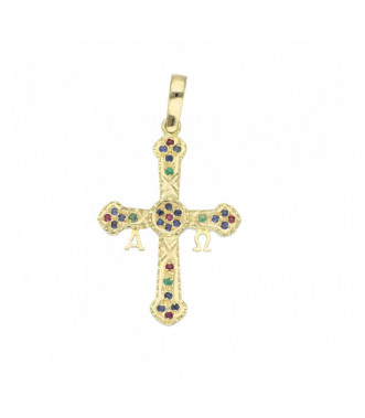 Cruz de la victoria oro,zafiro, rubí y esmeralda