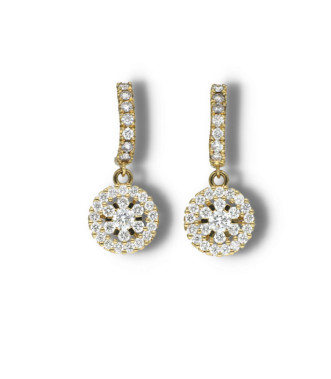 Pendientes oro amarillo roseta diamantes