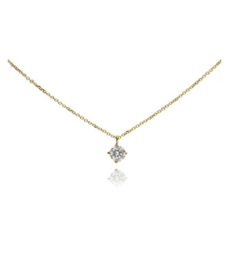 Gargantilla oro amarillo 1 brillante de 0,19ct