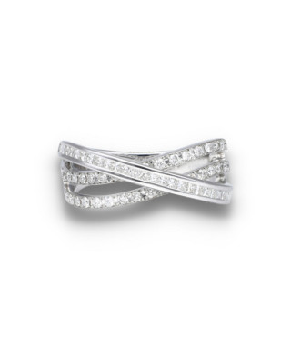 Sortija oro blanco 18kts con 62 diamantes