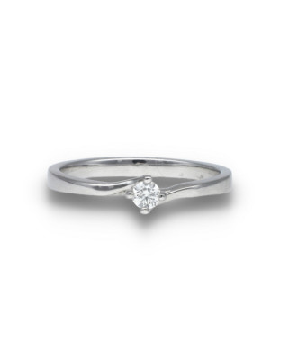 Solitario oro blanco diamante central 0,09ct
