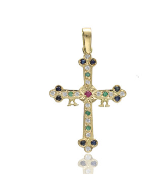 Cruz de la Victoria oro con piedras